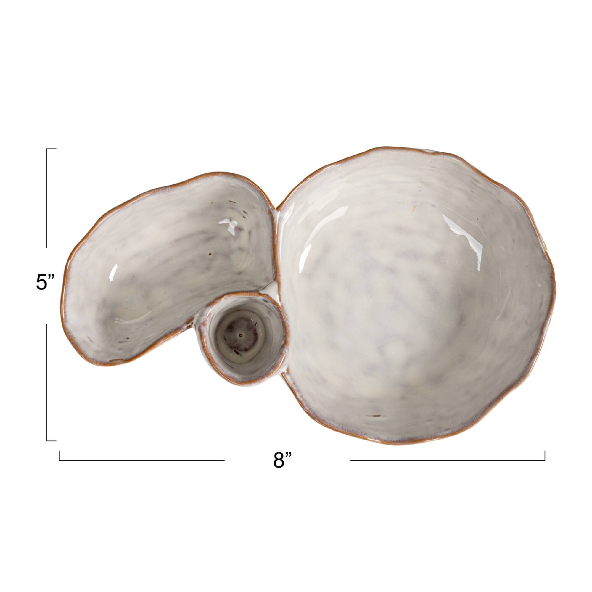 Hello Honey® 8" White Tri-Section Stoneware Dish